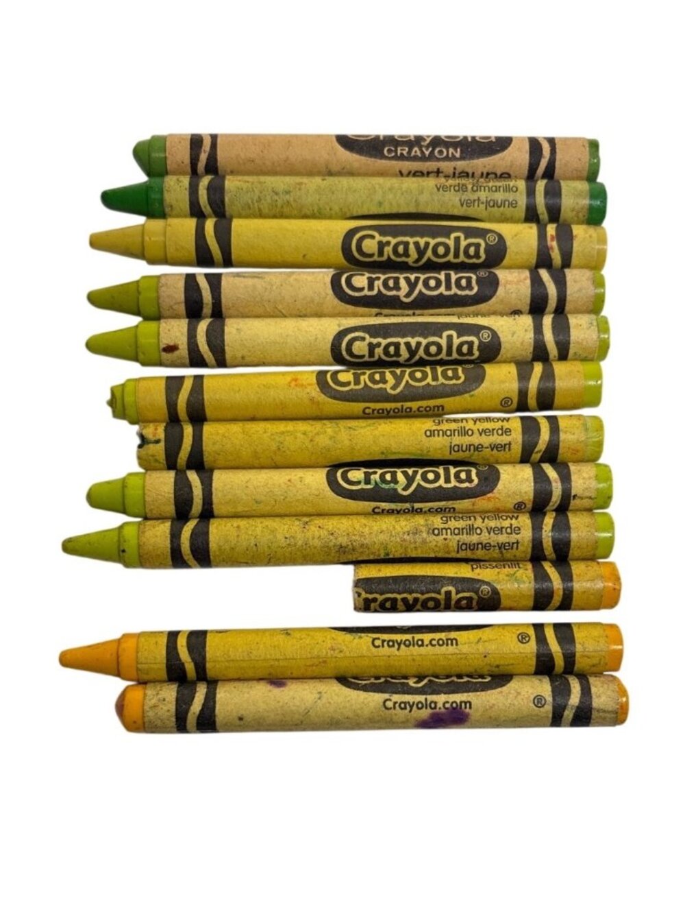 Crayola Crayons Pre Owned Lot Dandelion Canary Green Yellow Lot of 12